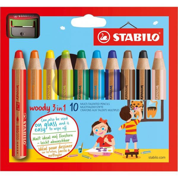 Set 10 CRAYON Woody 3in1+T.C.